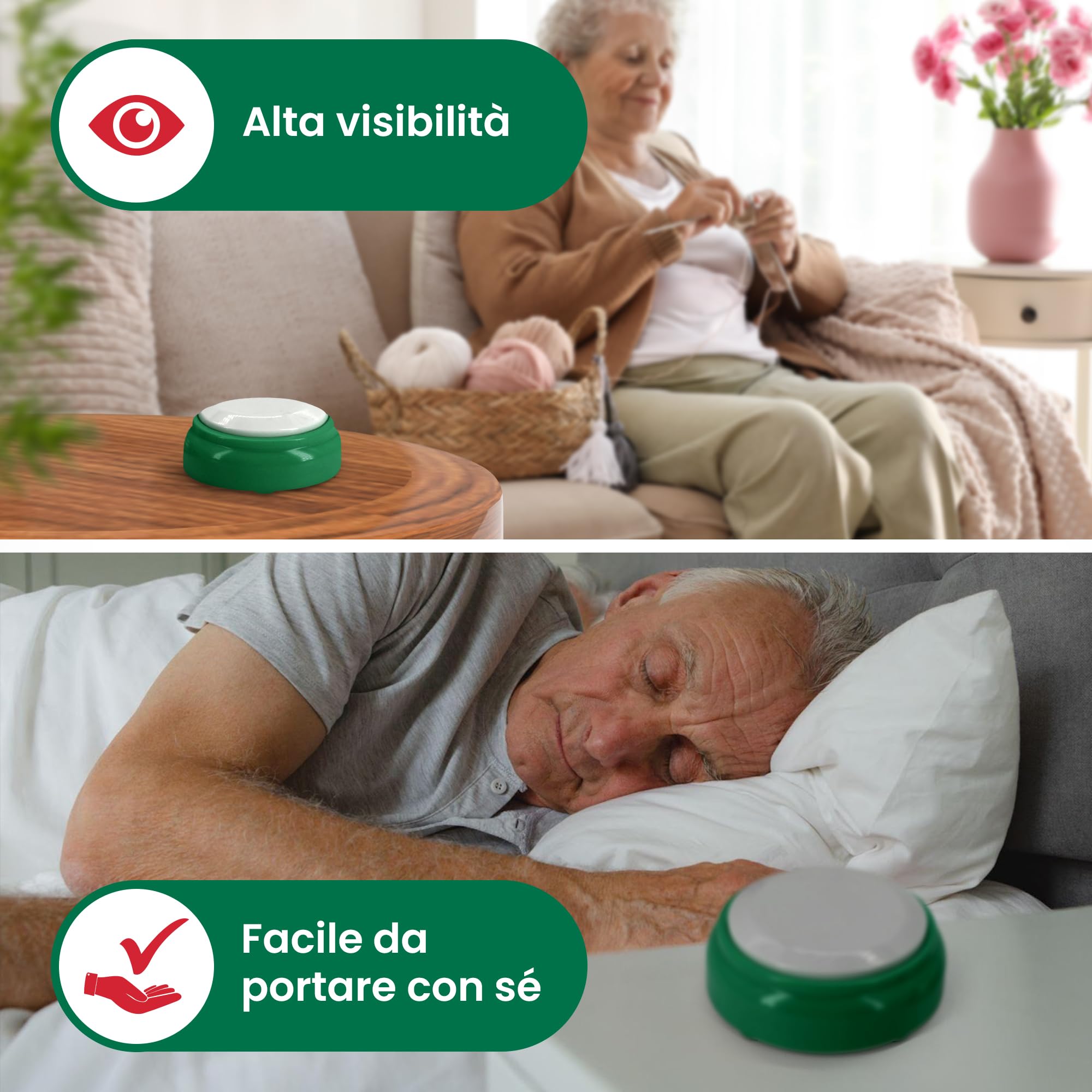 Orologio Parlante Formato 12 Ore - Più Facile da Capire - per Anziani, Ipovedenti, Ciechi, Malati di Alzheimer - Sveglia ad Alta Visibilità, Voce Italiana