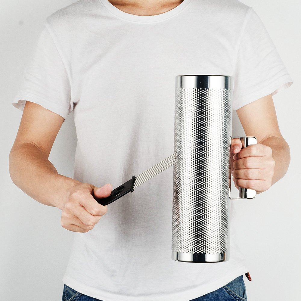 Vangoa – Metallo guiro shaker in acciaio INOX con raschietto strumento 12" x 4"