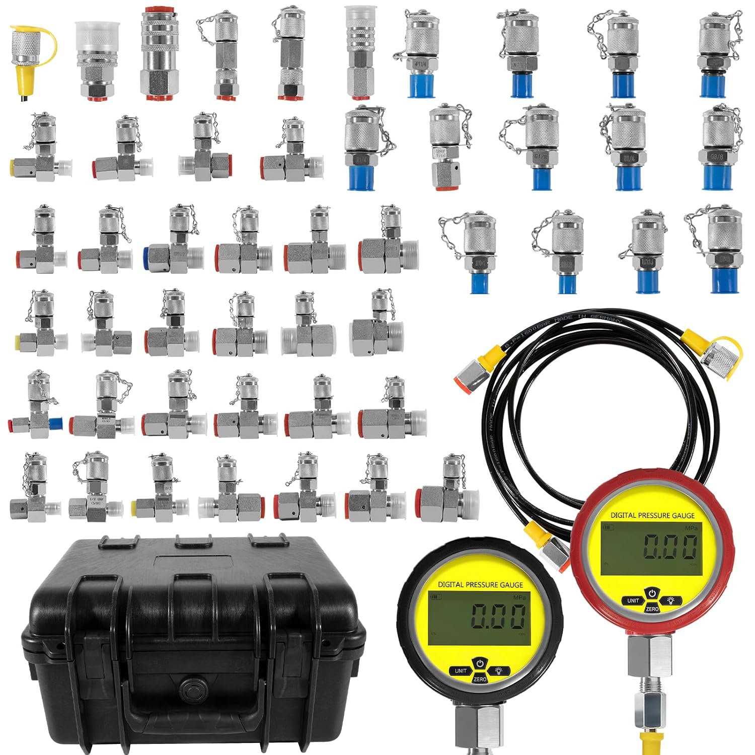 70DC Digital Hydraulic Pressure Test Kit 10000 PSI 700 BAR, Excavator Gauge