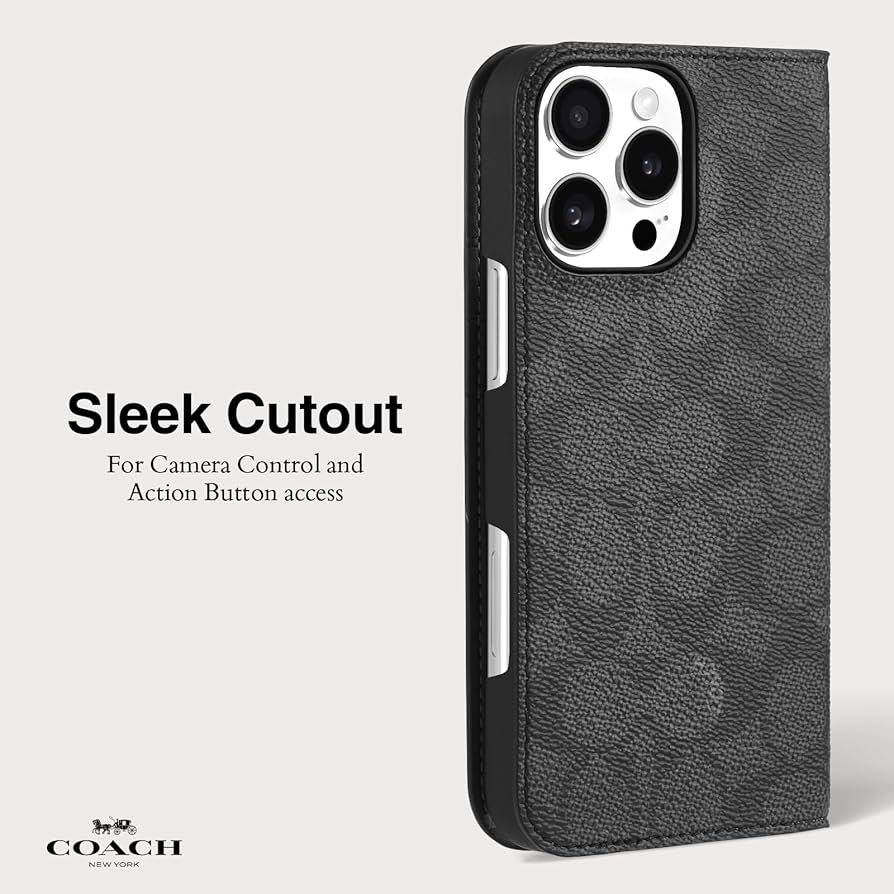 【新品未使用】iPhone16ProMax COACH SIGNATUREケース Amazon.com: Coach Signature Canvas Wallet Folio iPhone 16