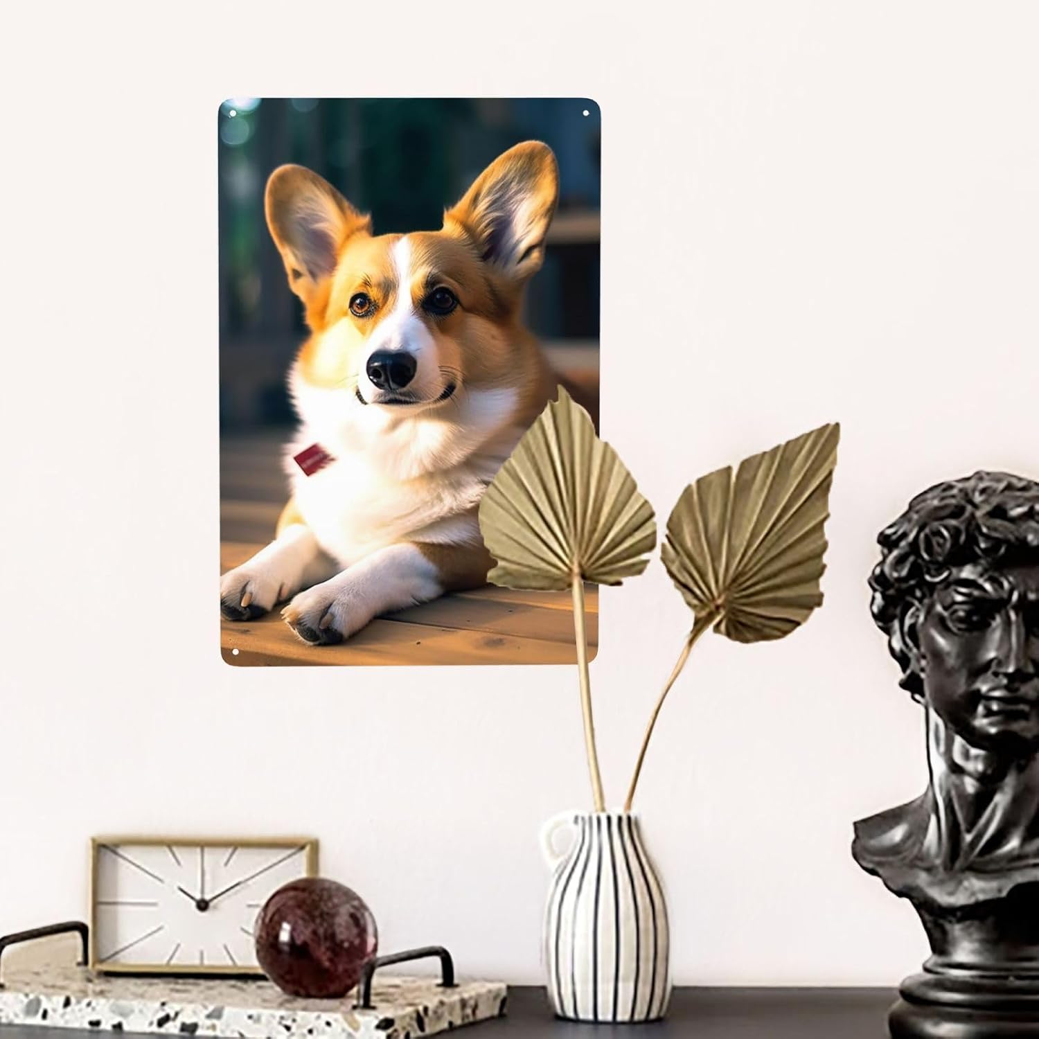 Metal Sign Vintage Funny Tin Sign Smart Corgi Metal Poster Decoration Signs Stylish Wall Art Outdoor Yard Signs for Home Living Room Bedroom Yard Wall Decor Gift 30x20 CM image 4