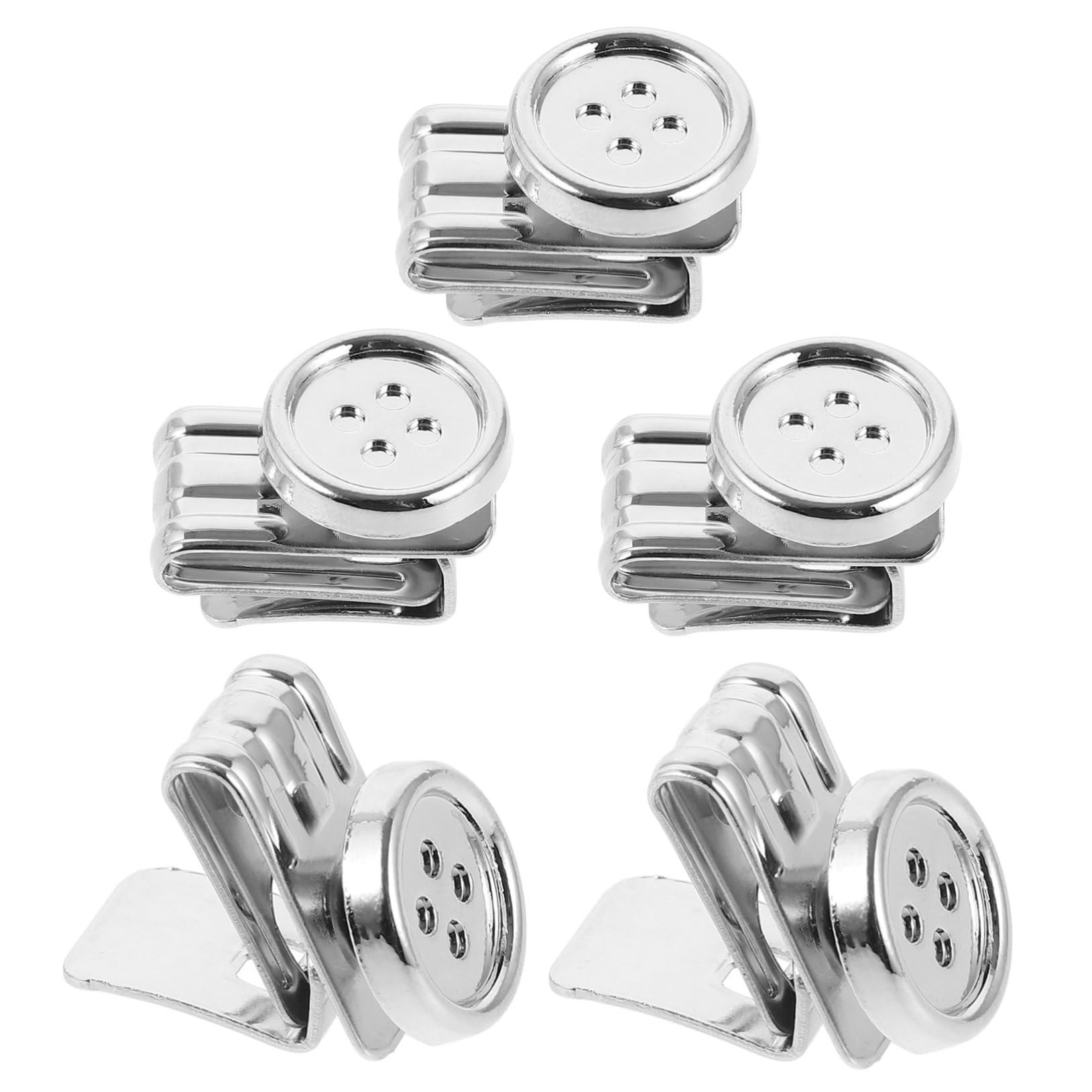 ARTIBETTER 5 Ensembles Bouton Clip Porte-jarretelles Bretelles Pour Hommes Lourds Pas De Boutons De Bretelles Cousus Travail Pantalon Bouton Jean Le Fer Silver 5 Pièces * 5