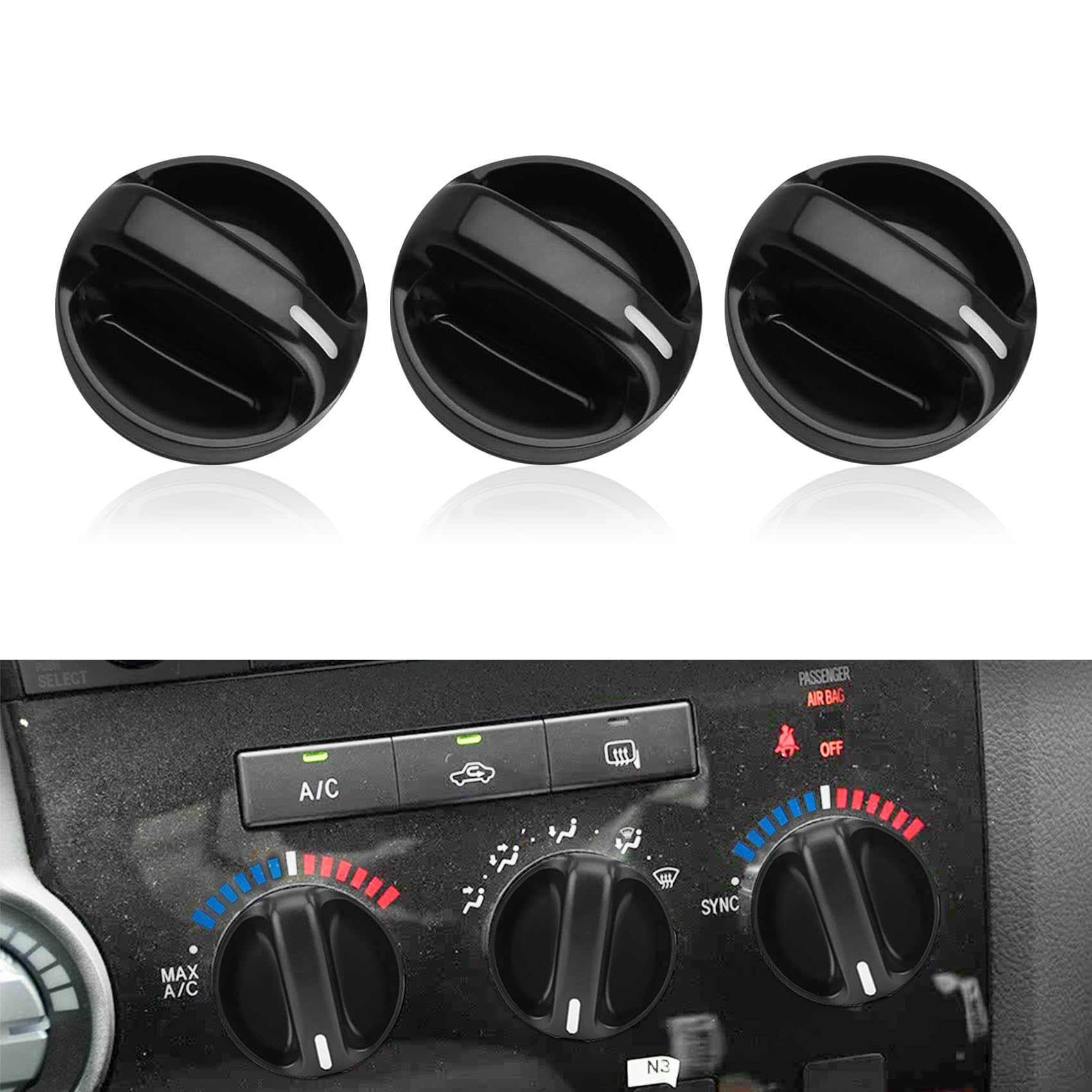 3PCS AC Heater Blower Fan Control Knob, Heater Control Switches, Air Conditioner Climate Knob Switch, Car Accessories Fit for Toyota Tundra 2000-2006, Replaces OEM#55905-0C010 559050C010-image-48