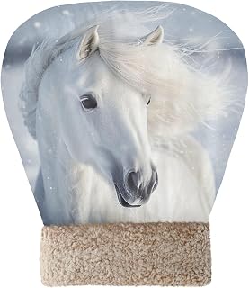 Joisal White Horse Cat Sleeping Bag, Soft Polar Fleece Pet Sleeping Nest Bed with Warm Polar Fleece Lining, Cuddle Cave for Cats Kittens Small Dogs Ferrets Rabbits Indoor Use