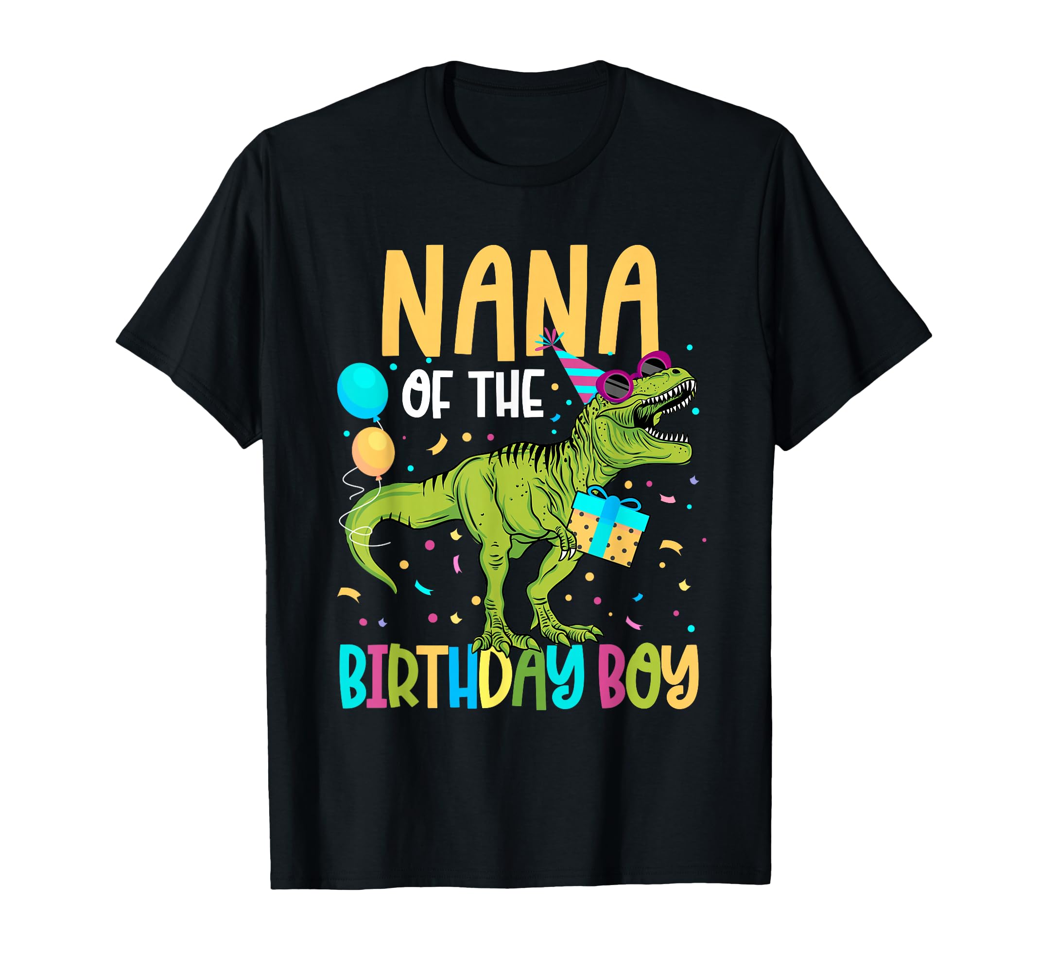 Nana Of The Birthday Boy Family Matching Dinosaur Squad T-Shirt