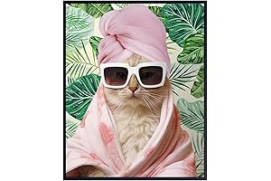 Liven Up Your Bathroom with Purrfect Pink and Green Cat Decor