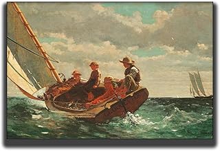 Yomcut Winslow Homer Canvas Wall Art Breeze Poster - Vintage Landscape Art. Modern Home Wall Decor Suitable for Living Room Bedroom Office Cool Wall Decor Unframed(12x18in/30x45cm)…