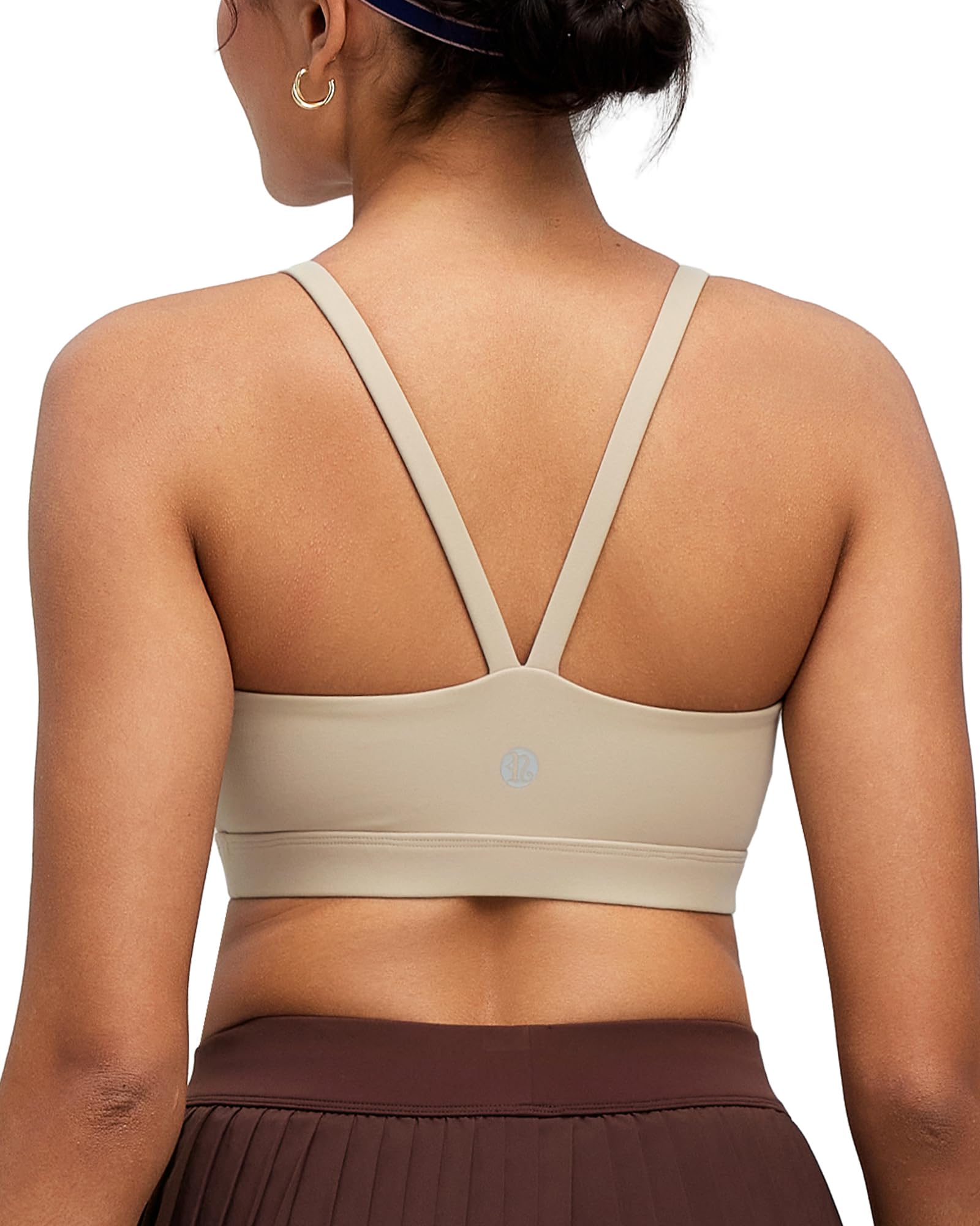RUNNING GIRL Sports Bras for Women Light Impact Molded Cup Strap Sports Bra with Sewn in Pads Best