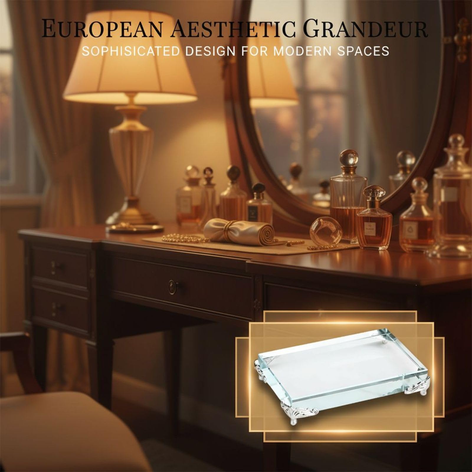 Display-Sockel aus Kristallglas, rechteckiger Präsentationsständer mit Zinkmetallrahmen, europäisches Design für Trophäen, Schmuck, Figuren und Sammlerstücke, elegante Dekoration für Ihr Zuhause
