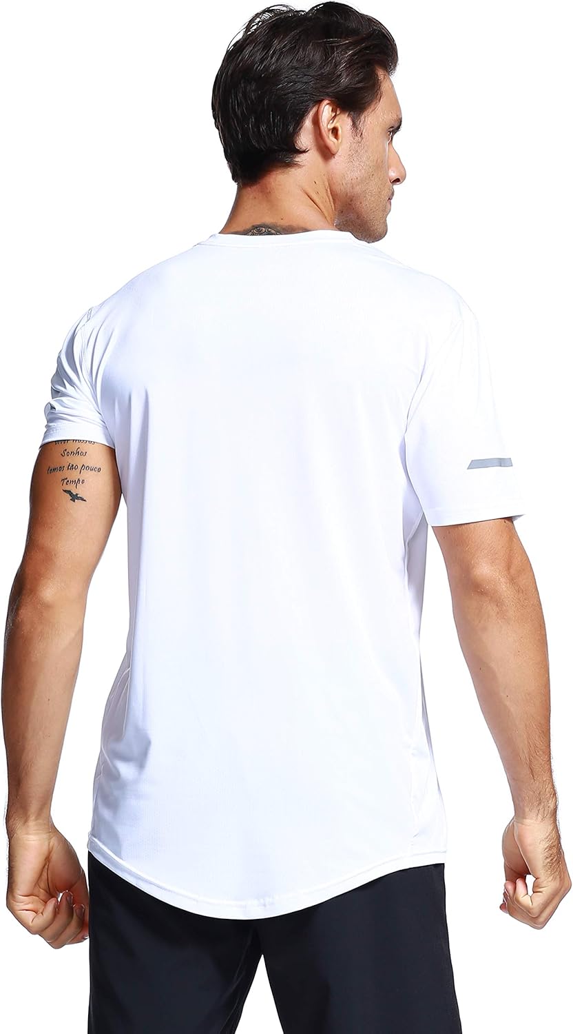 Mens Running Dry Fit T-Shirt Athletic Outdoor Short Sleeve Comfortable Sports Top