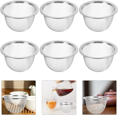 Miniatura 5 de Yardwe Filtro infusor de filtro de malla de tetera de acero inoxidable para tetera Reemplazo de acero inoxidable para tetera de té Red de drenaje