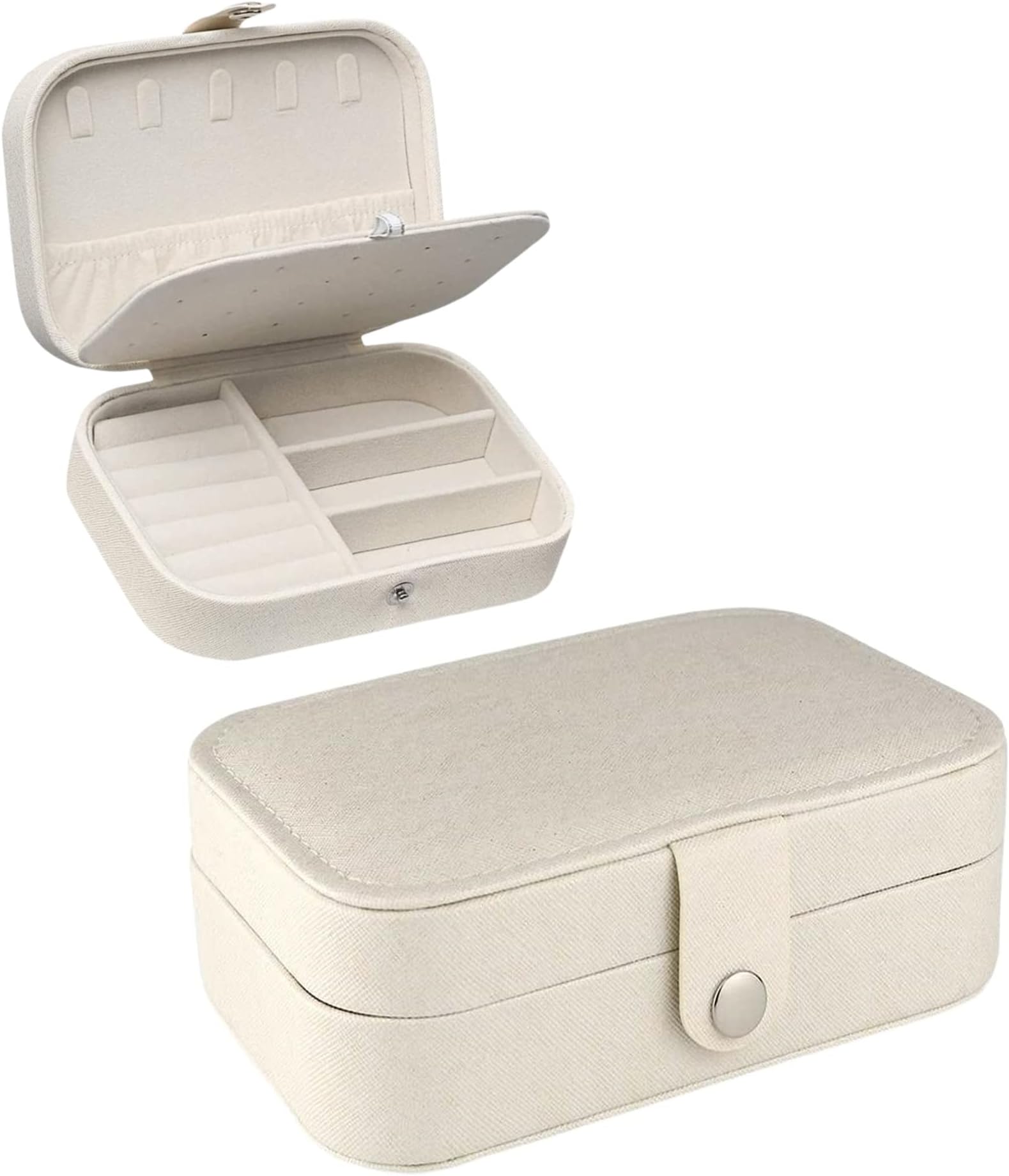 HAPPINNOJewelry Organiser Box,jewelry boxes for women,Small travel jewelry case,Double Layer Mini jewelry Display Holder for Rings Earrings Necklace Bracelets,Best Gift Box for Girls Mother Women