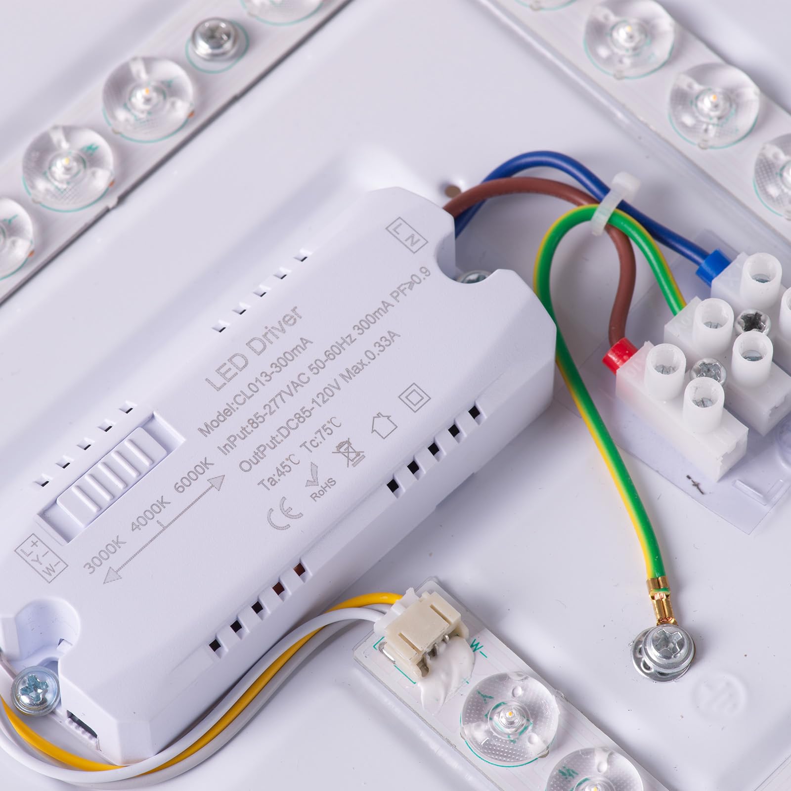 Alpinaluz Plafoniera LED da soffitto 40 W Ø50 cm - Design rotondo minimalista con effetto legno e anello interno bianco - Luce CCT 3000 K-4000 K-6000 K - Stile moderno per soggiorno, camera da letto o