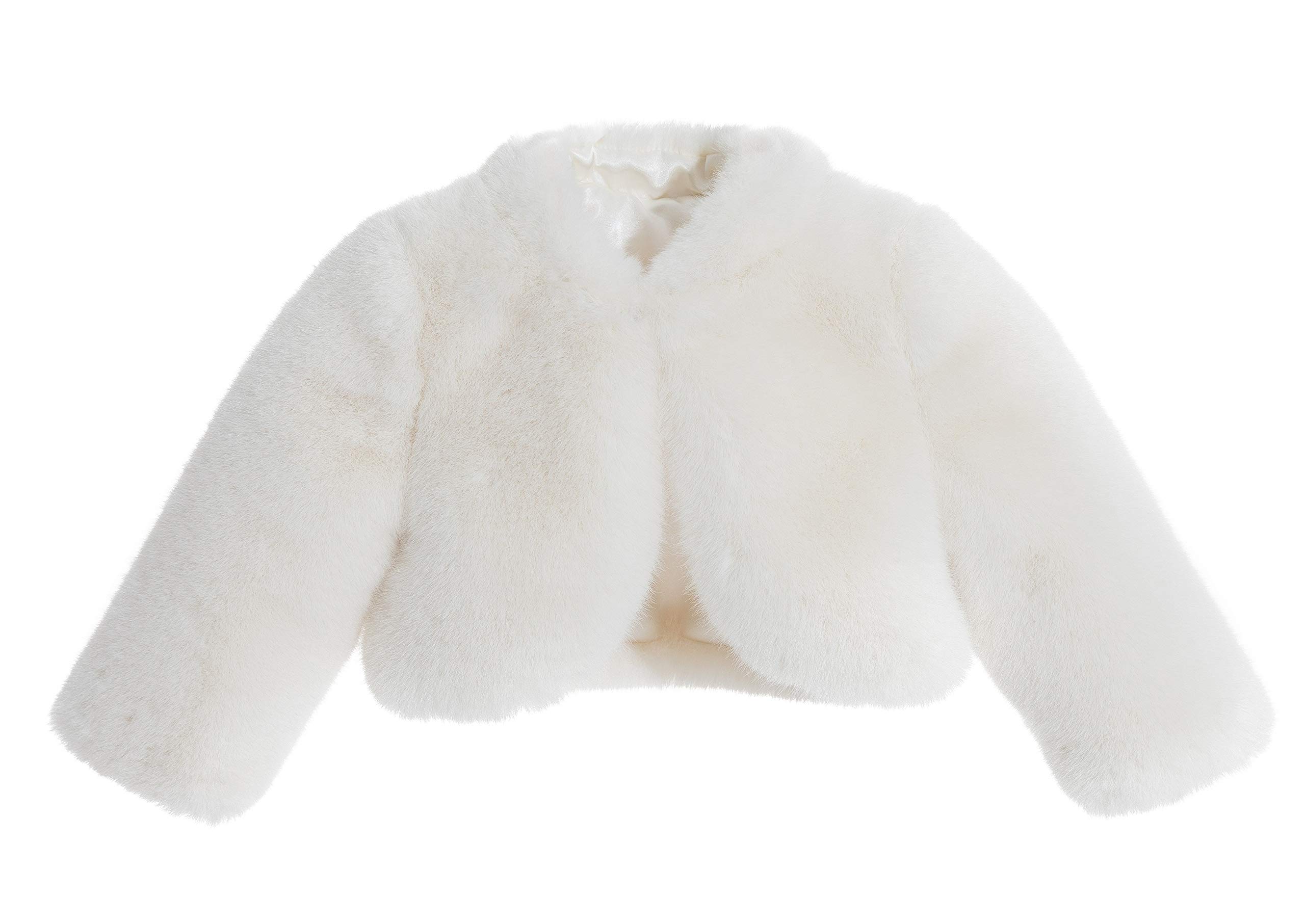 ekidsbridal Faux Fur Cape Princess Flower Girl Jacket Cozy Cover-Up Coat