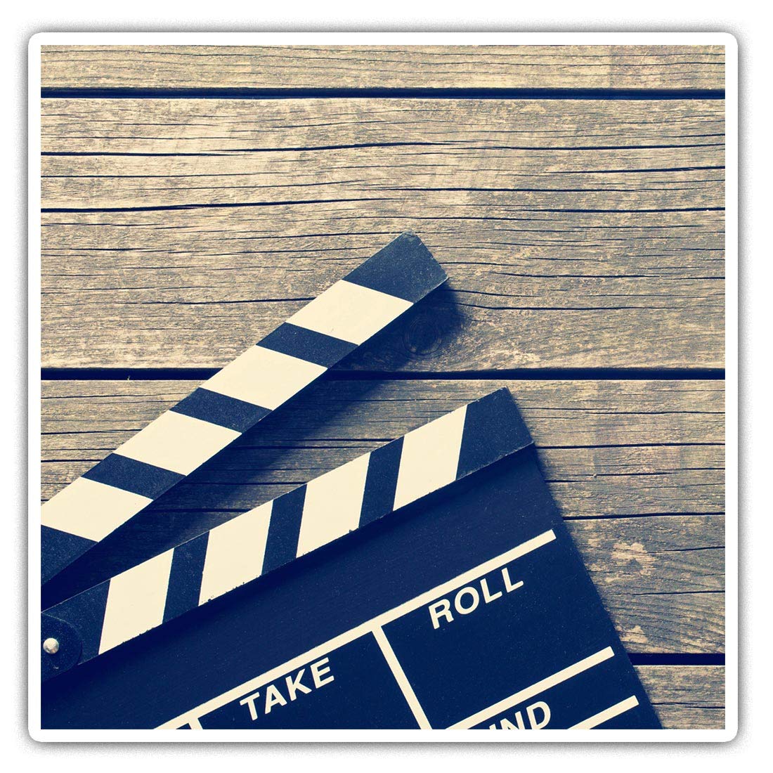 Square Stickers (Set of 2) 7.5cm - Roll Camera Action Movie Film Laptop Tablet Luggage Scrapbook #3738