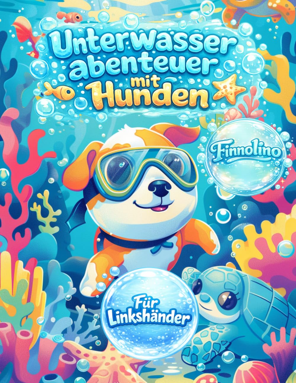 Unterwasserabenteuer mit Hunden – Eine fantasievolle Reise durch Ozeane, Korallenriffe und spannende Meereswelten: Malbuch für Kinder von 4–8 Jahren ... – Große Ausmalbilder und speziell für Li