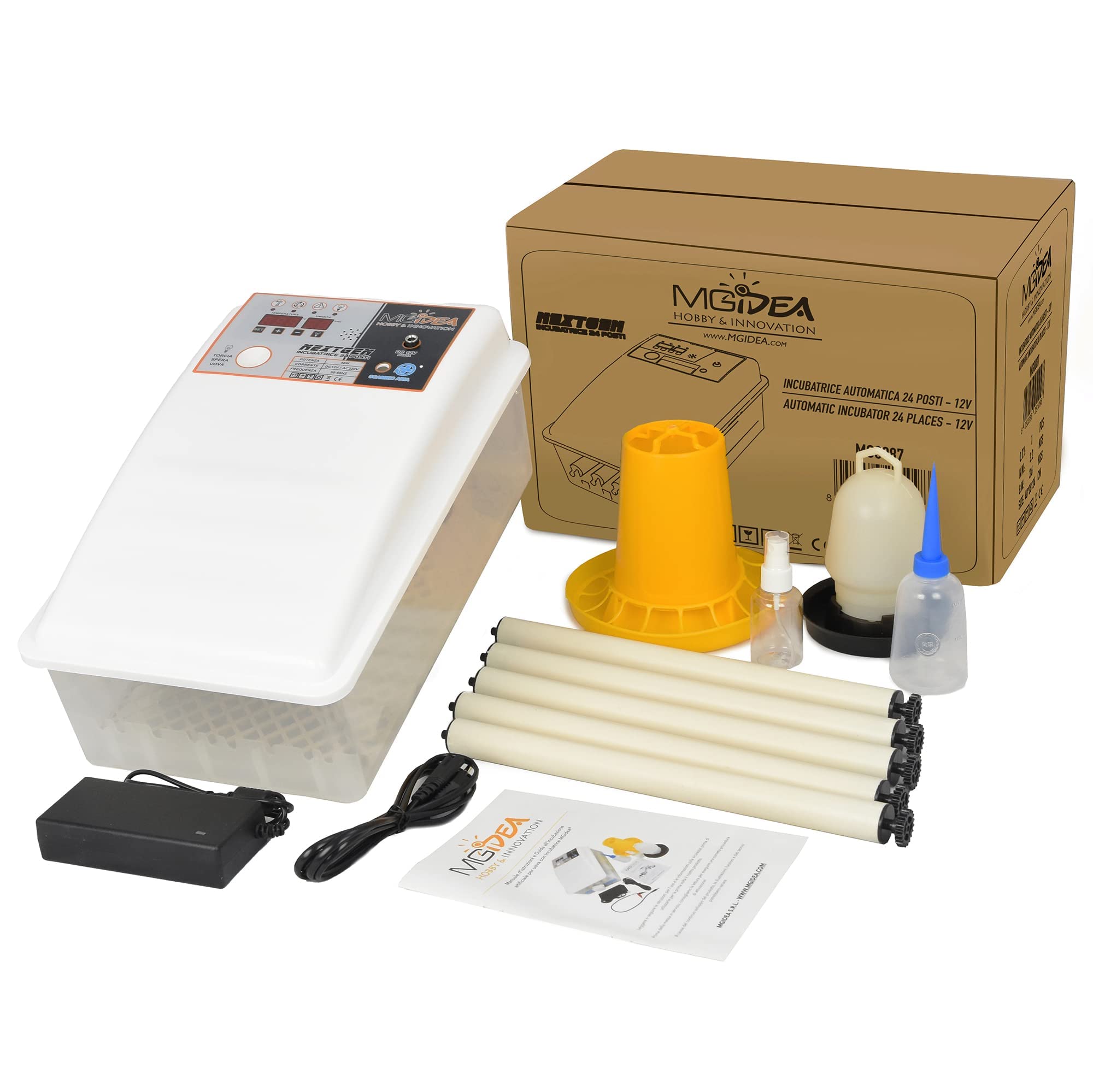 incubatrice incubatore digitale girauova rotazione automatica tester sperauova luce led pollame uova 24 posti controllo temperatura umidità tutte specie gallina quaglia pernice fagiana tacchina