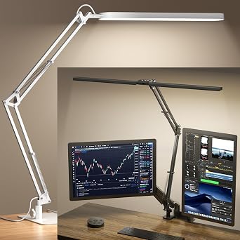 SKYLEO Desk Lamp - LED Desk Light - 5 Color Modes X 11 Brightness Levels, Timmer & Memory Function, Eye Caring, Easy Installation