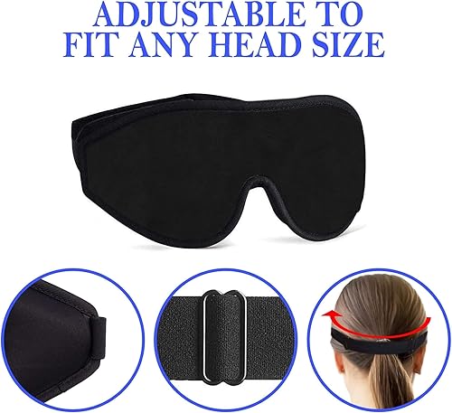 Miniatura 5 de Mascarilla para dormir con luz bloqueante máscara de espuma viscoelástica 3D contorneada para dormir  Funda para ojos y máscara de sueño suave con