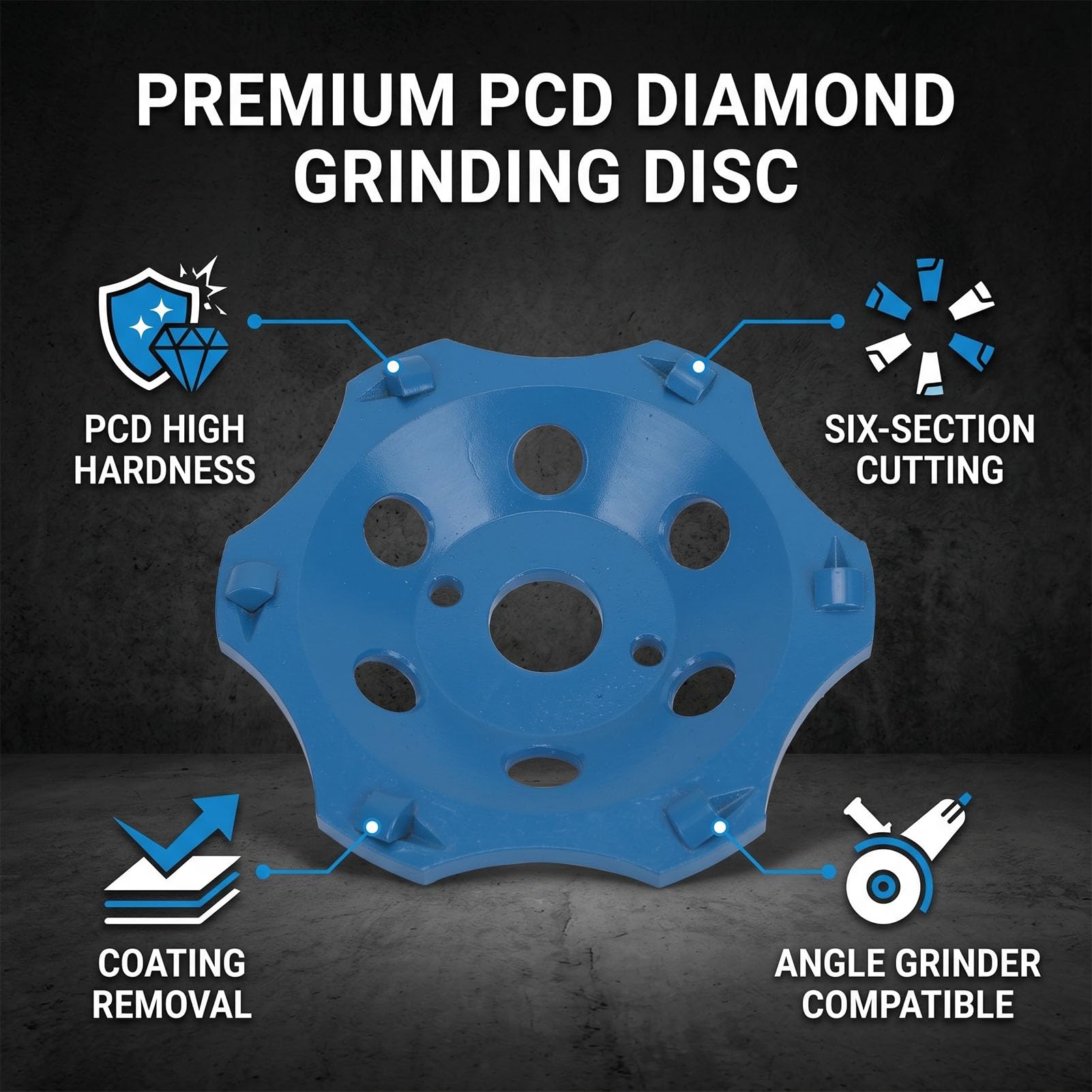 Diamentowa Tarcza Garnkowa PCD 125 Mm Wysokowydajna Tarcza Szlifierska do