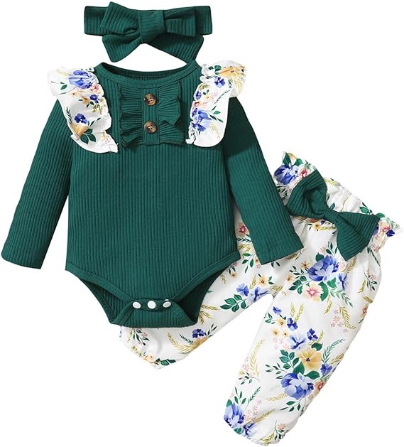 Amazon Co Jp ベビー服 女の子 80 ジャンプスーツ 袴ロンパース女子 新生児 服上下セット フリル 長袖 ロンパース 花柄 パンツ 2点セット カバーオール 可愛い 人気 子供服 春夏秋冬 肌着 パジャマ 服 ファッション小物