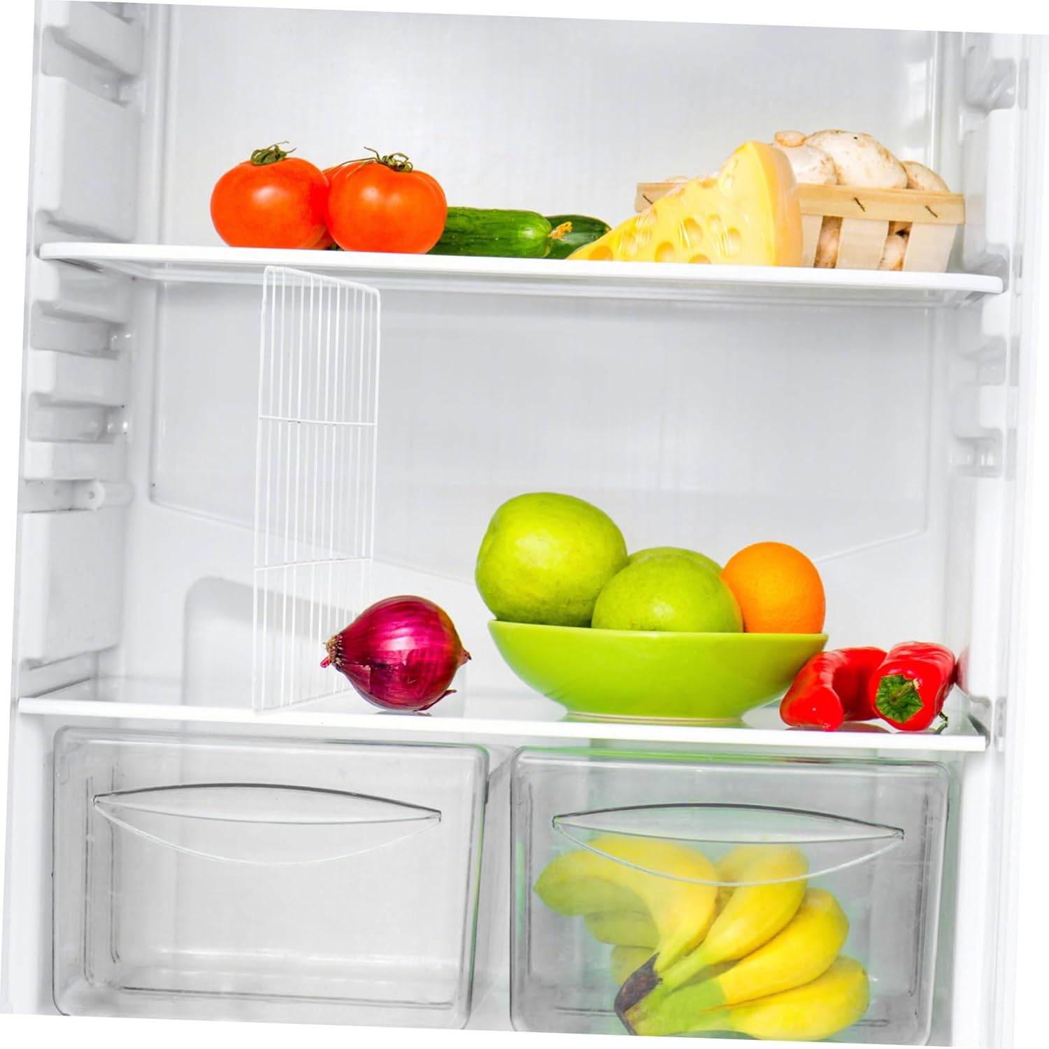 Refrigerator Organizer Bins Freezer Ice Bin Shelf Separators Easy Install for Kitchen Storage