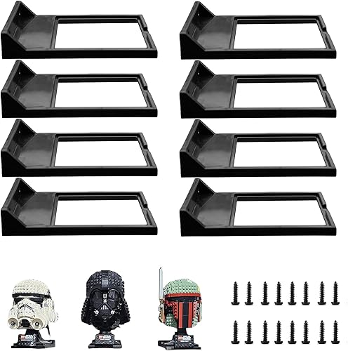 Miniatura 8 de TEYOUYI 2 piezas de soporte de pared para Lego Star Wars casco compatible con todos los cascos estándar Lego Muestra tus cascos Regalo para
