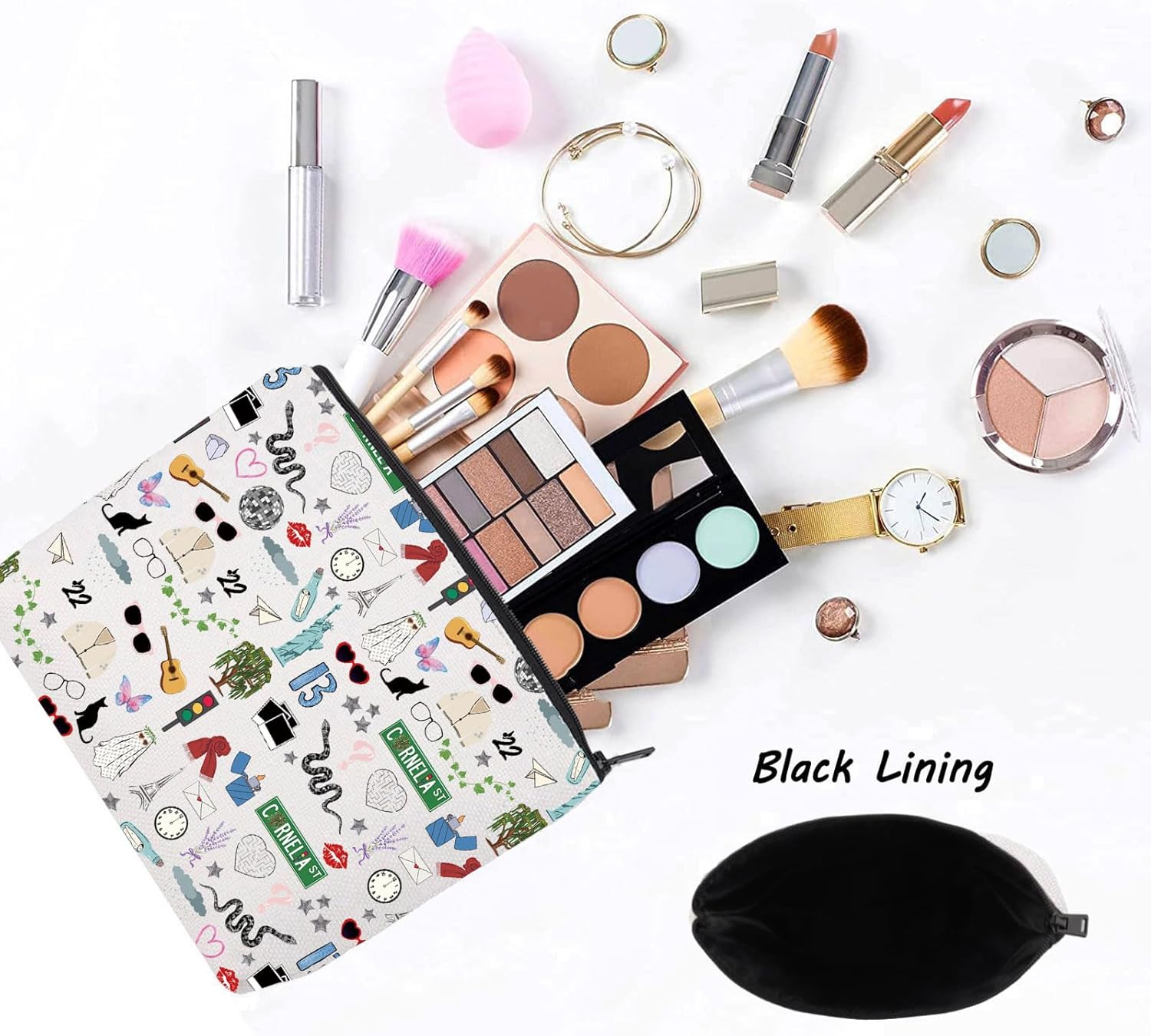 LEVLO Singer Album Cosmetic Make Up Bag Singer Tour fans Gift Song Concert Makeup Zipper Pouch Bag Singer Song Merchandise (Singer Album Makeup Bag) - Image 3