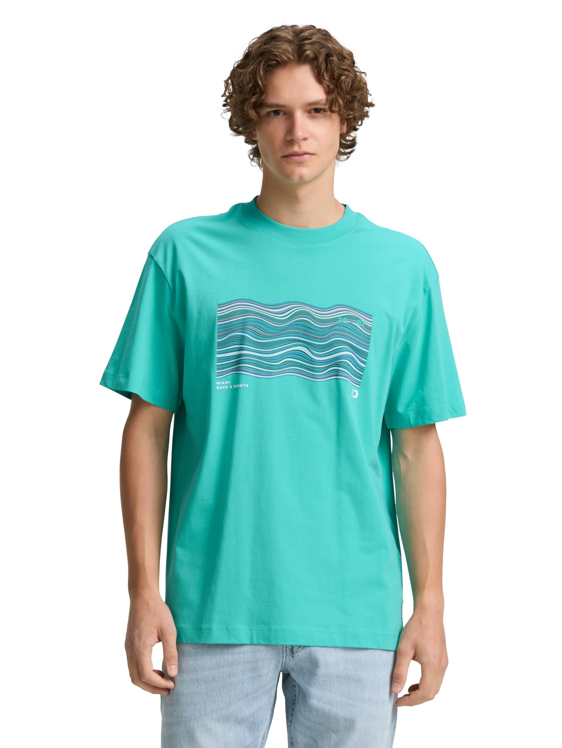 TOM TAILOR Denim Men's T-Shirt, 10950 - Waterfall Green, XL