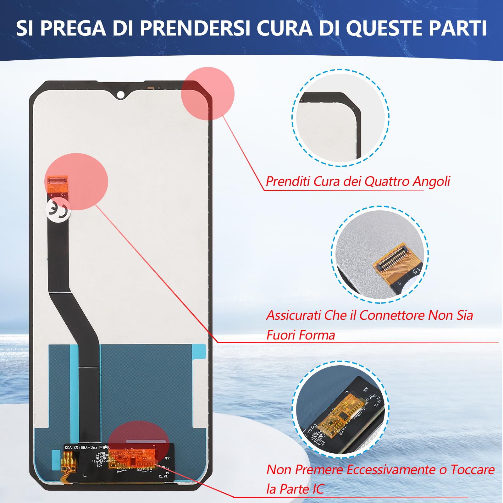 RongZy Schermo LCD per Oukitel WP23 Display Sostituzione per Oukitel WP23 PRO Digitizer Assembly Vetro di Ricambio Touch Screen con Strumenti(6.52", Nero)