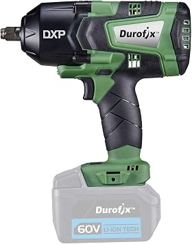 Durofix DXP 60V Cordless 1/2" BRUSHLESS Jumbo Impact Wrench max 1500 ft-lbs, 3-Stages Torque Control, Tool Only, RI60164T