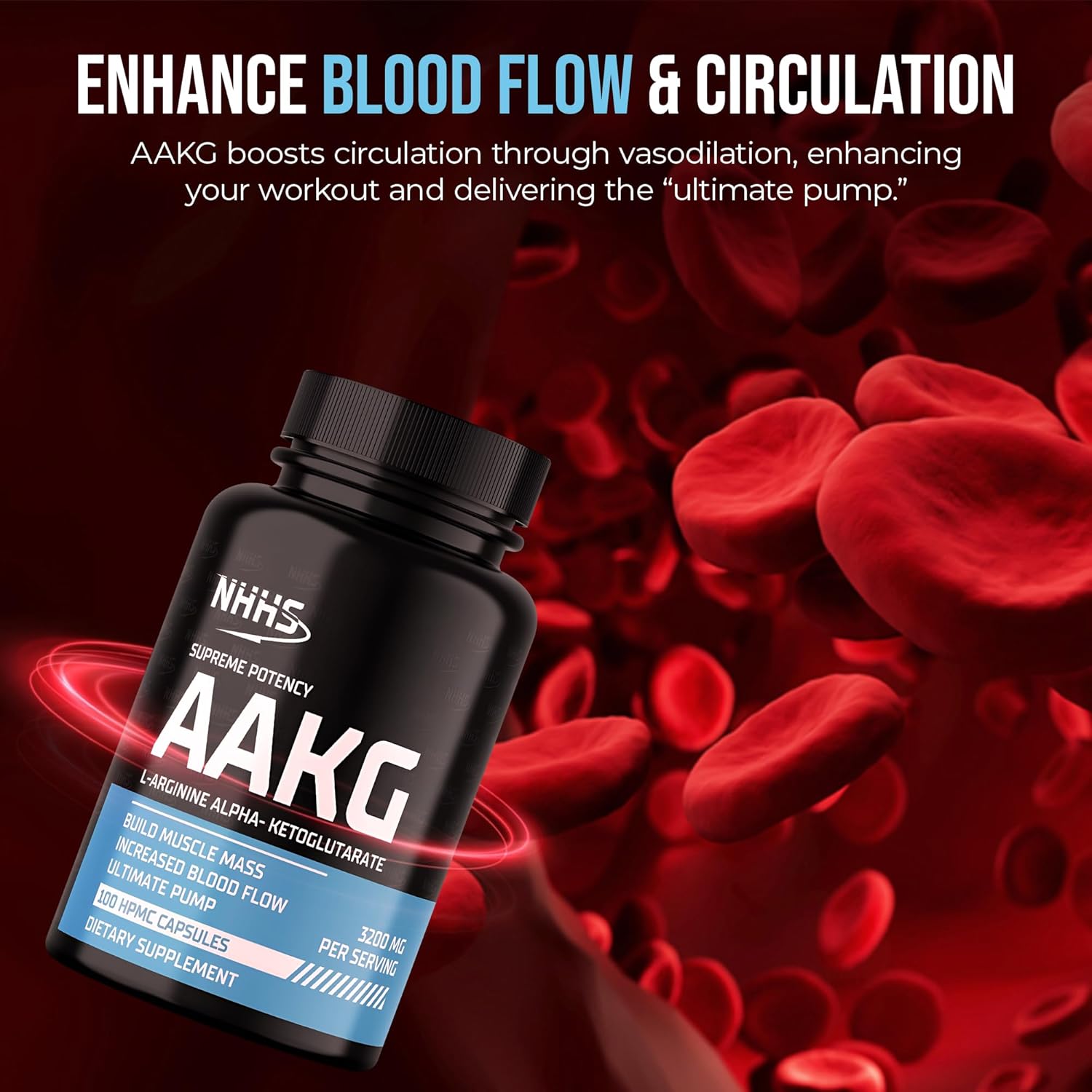 Supreme Potency L-Arginine Alpha-Ketoglutarate (AAKG) – 3200mg Per Serving – 100 Vegan Capsules – Supports Muscle Strength, Endurance & Circulation – Non-GMO, Gluten-Free, Made in USA - Image 3