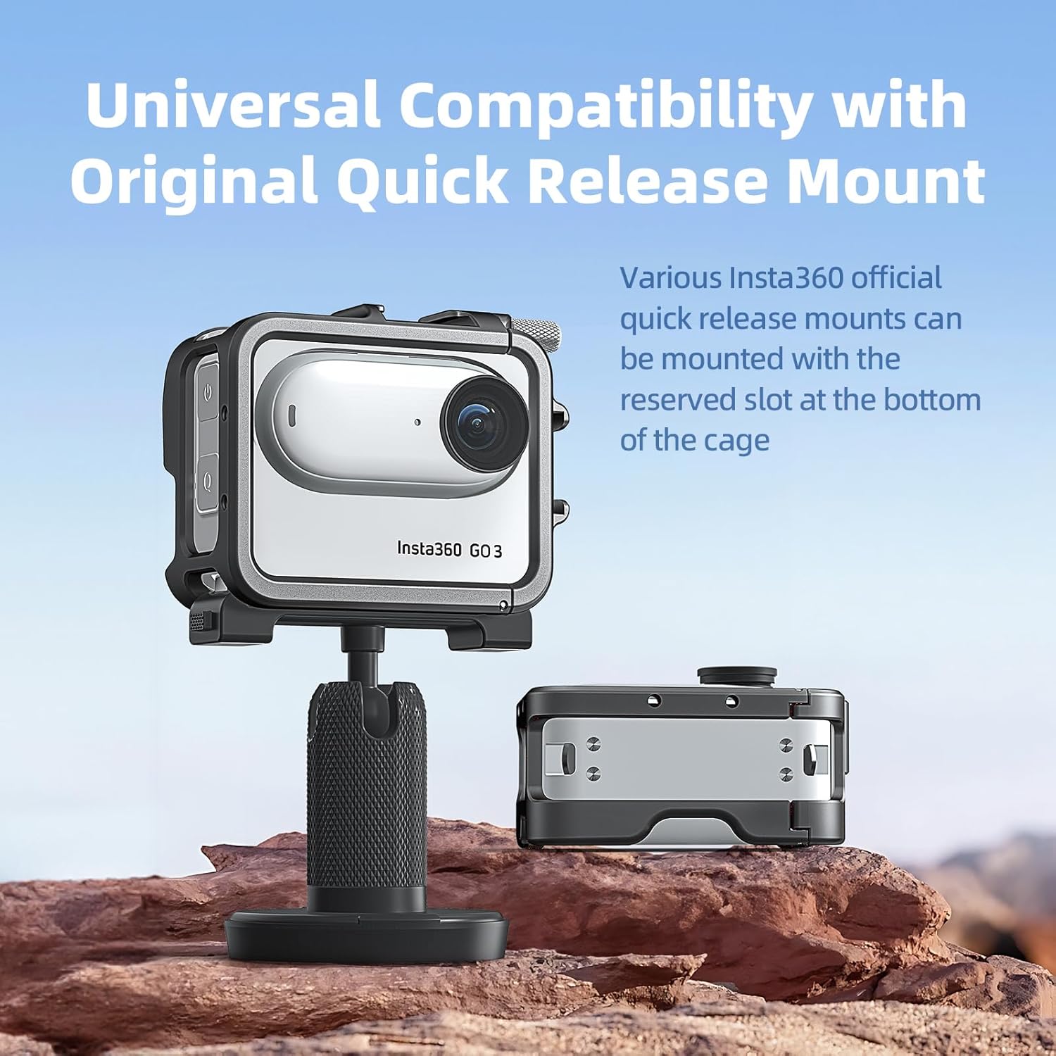 LINGHUANG Insta360 Go 3対応 保護フレーム 金属製 Vlog ハウジング 