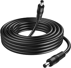 GINTOOYUN 32.8ft DC 5521 Cordon d'alimentation, 18awg DC 5.5mm X 2.1mm mâle à mâle câble Adaptateur d'alimentation pour LED, CCTV, Voiture, Moniteur, etc - 10m(10 mètres)