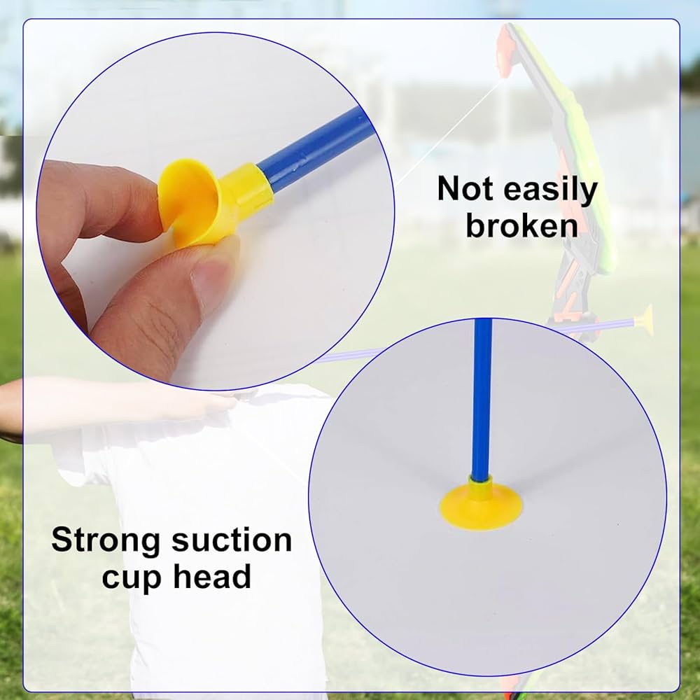 24 Frecce Con Ventosa Per Arco Giocattolo - 42 Cm In ABS, Sicure Per Bambini, Blu - Foto 8