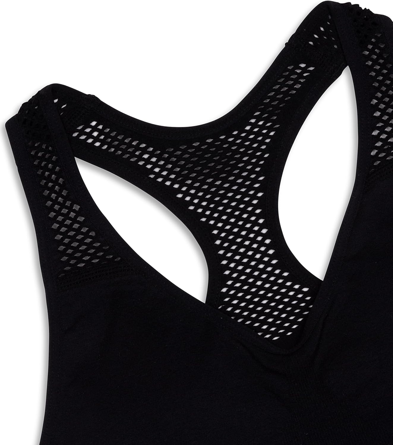 Maidenform Girl Girls' Big Sport Crop W/Lasercut Mesh, Black, M - Image 2