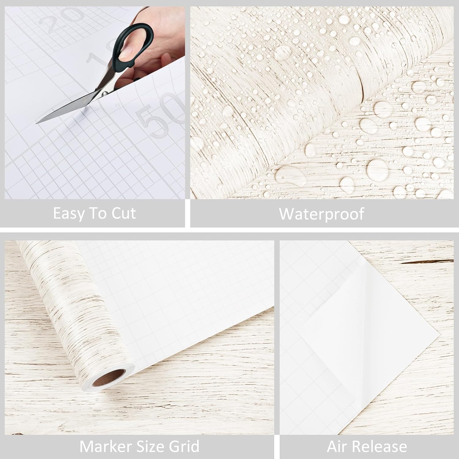 WESTICK Light Wood Contact Paper for Kitchen Tables Beige Oak Wood Grain Wallpaper Peel and Stick Countertops Waterproof Self Adhesive Wooden Vinyl Wall Paper for Desk Top Bedroom Cabinets 15.8"x80"