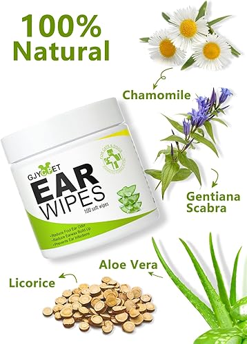 Miniatura 4 de Kit de limpiador de oídos para perros, 1 toallitas para orejas de perro y 1 enjuague de orejas de perro + hisopos de algodón, toallitas para oídos