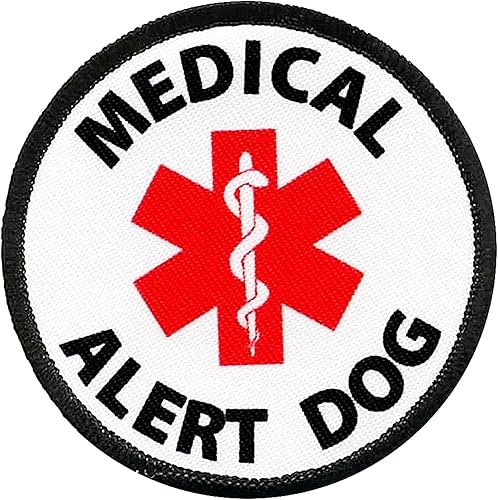 Parche de servicio de alerta médica para perros para equipo de chalecos, emblema táctico de alerta médica EMS, emblema bordado de gancho y bucle