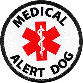 Medical Alert Service Dog Patch for Vests Gear, Tactical EMS Medical Alert Dog Emblem Embroidered Hook & Loop Patch (Medical)