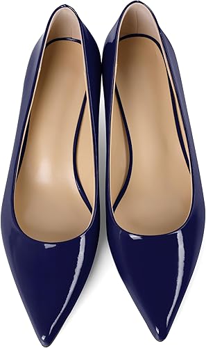 Vista 7 de YODEKS Zapatos de vestir de oficina de 2 pulgadas para mujer con tacón bajo puntiagudo