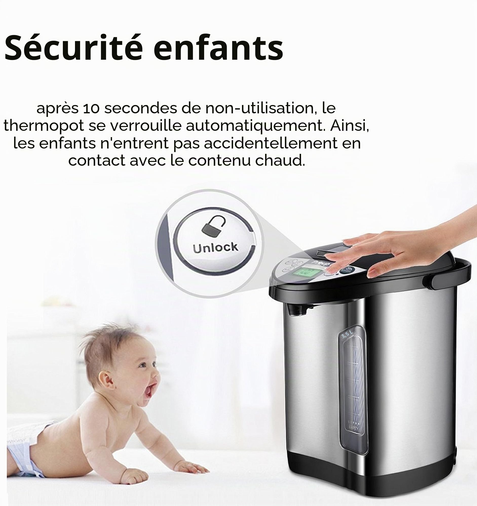 Thermopot 5 L | Distributeur d'Eau Chaude en Acier Inoxydable | Écran LC | Idéal pour le Vin Chaud | Bouilloire à Thé | Bouteille Isotherme
