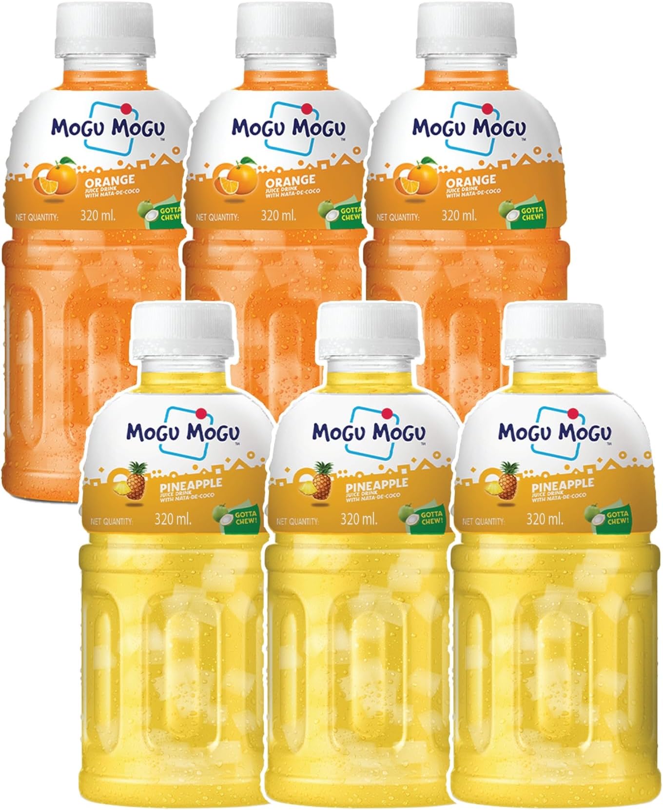 - Pineapple & Orange Juice Drink with Nata de Coco Jelly 320ml (Pack of 6) | Refreshing Tropical Thai-Made Sip & Chew Beverage.