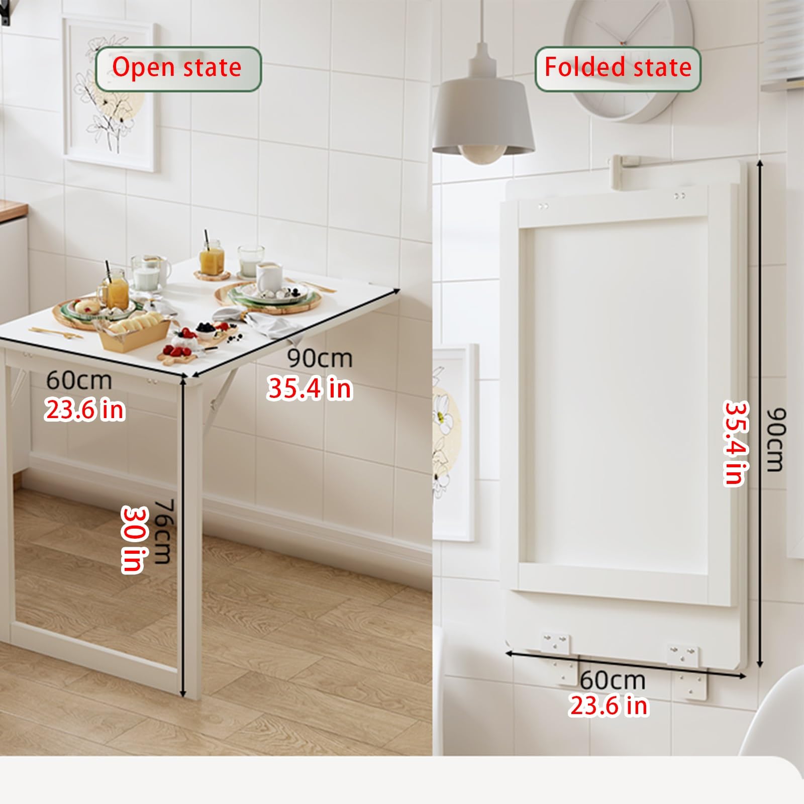 Wand Wandtisch Klappbar,Wandklapptisch,Multifunktionaler Klappschreibtisch Für Küche Zimmer WohnzimmerWandtisch Klappbar, Klappbarer Wandtisch Küchentisch, Klapptisch Klappschreibtisch Küche