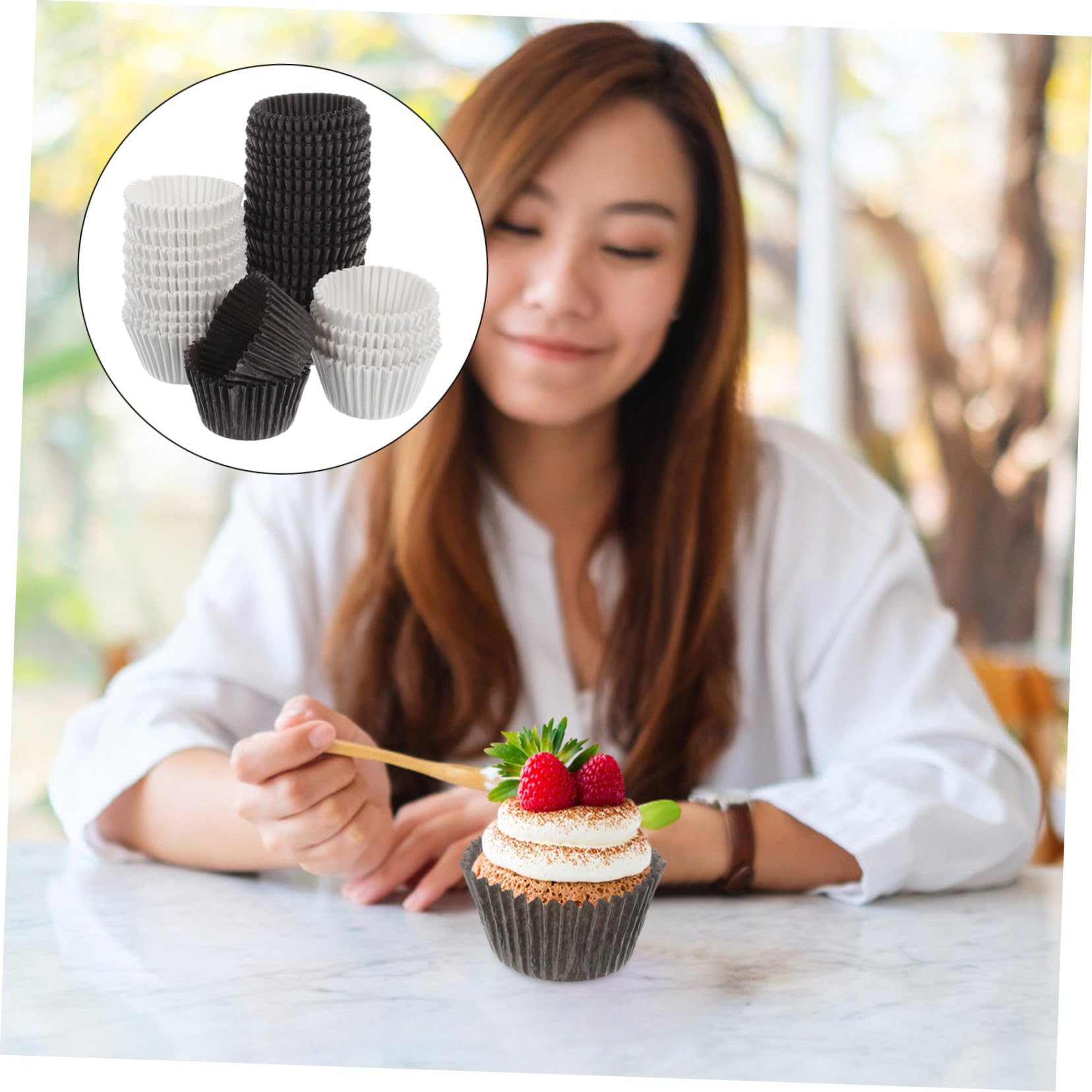 1000 Caissettes Cupcakes en Papier Antiadhésif, Moules à Muffins Résistants pour Desserts, Texture Fiable et Anti-graisse, pour Mariages et Baby Showers