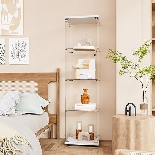 Miniatura 4 de Curio - Vitrina de cristal para coleccionables, con 4 estantes de exhibición, 64.2 pies de alto x 16.9 pulgadas de largo x 14.6 pulgadas de ancho,