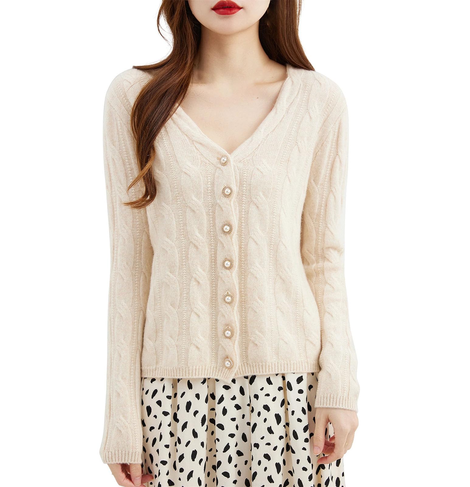 Cárdigan de punto para mujer, casual, manga larga, parte delantera abierta, con botones, a la moda, ropa de abrigo