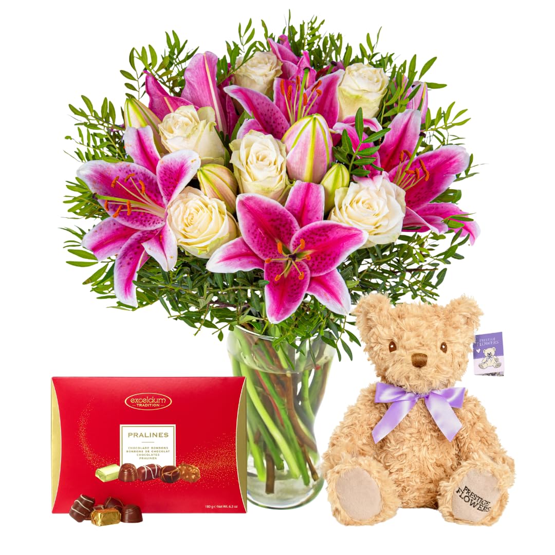 Arrangement de fleurs fraîches livré à la main – Cadeau élégant avec livraison le jour suivant