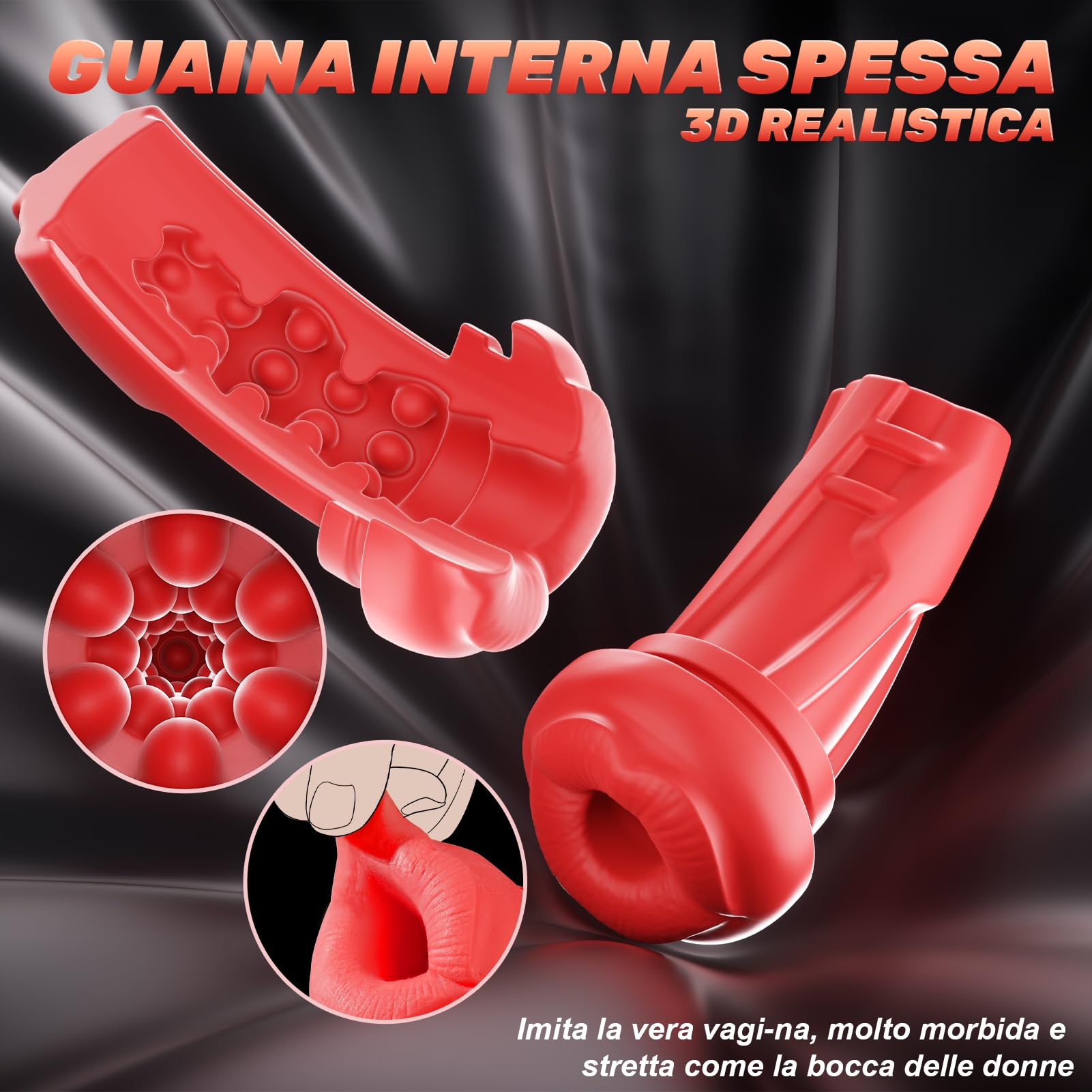 Giocattoli erotici per uomini: masturbatore sexy con supporto per cellulare, masturbatore riscaldabile con funzione di vibrazione, giocattolo erotico con 9 modalità di suzione e vibrazione