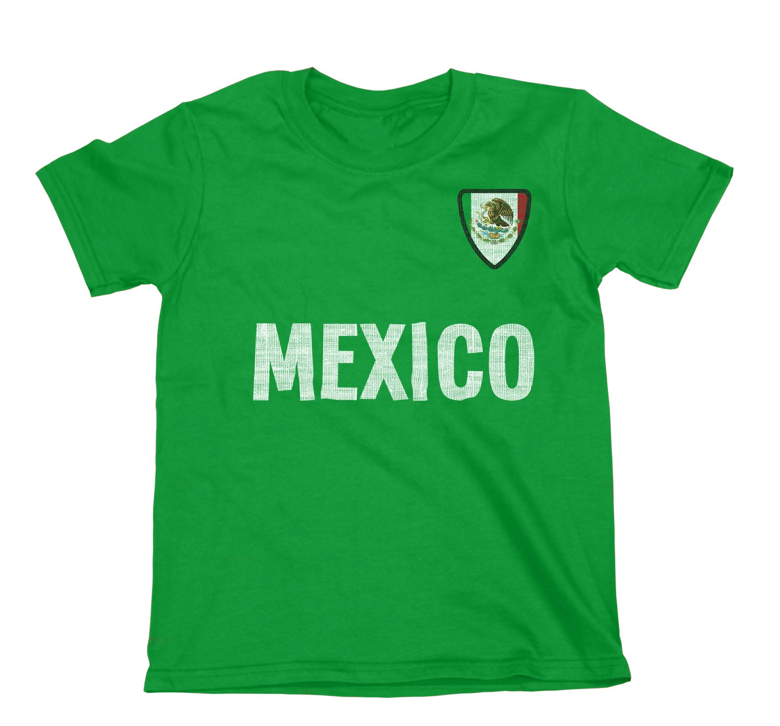 buzz shirtsMexico - Boys or Girls Childrens Country Name and Badge Football Fan Organic Cotton T-Shirt